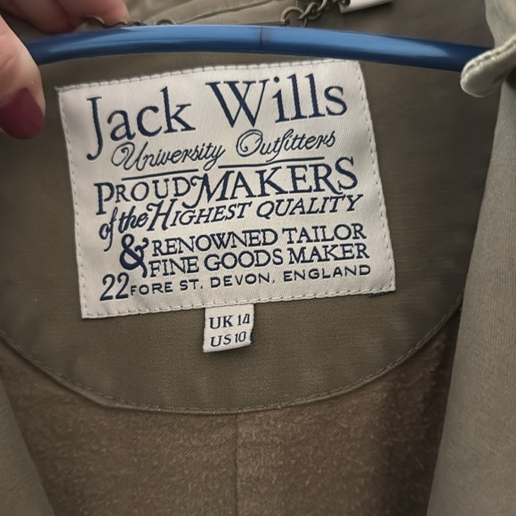 Jack Wills Olive Green Double-Breasted Trench Coat - Picture 2 of 4